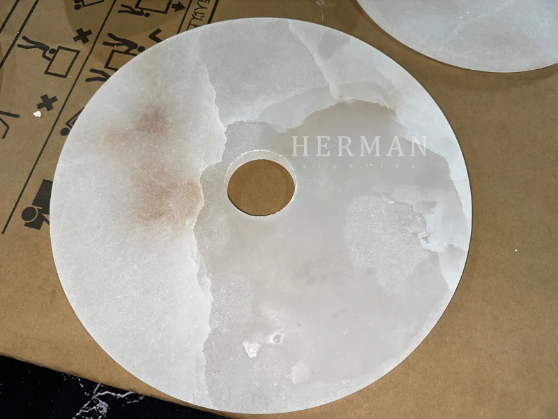 Median Alabaster Flush mount Wall Sconce - Image 8
